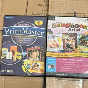 PrintMaster Platinum & Digital Scrapbook Artist Software Bundle - Blue/Pink
